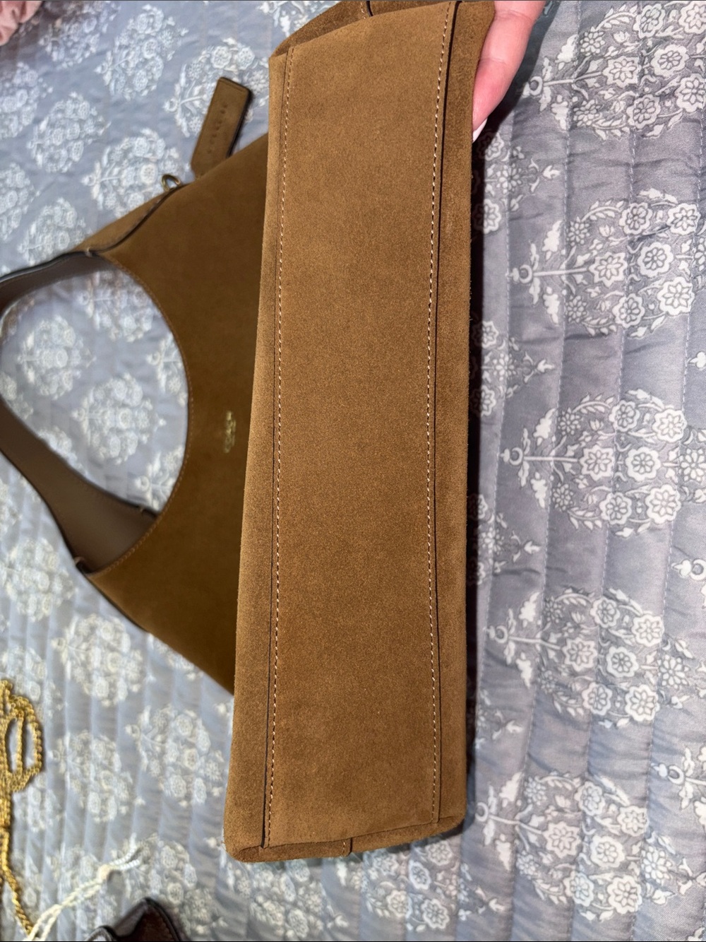 COACH Brown Suede Shoulder Hobo Bag - Picture 4 of 8